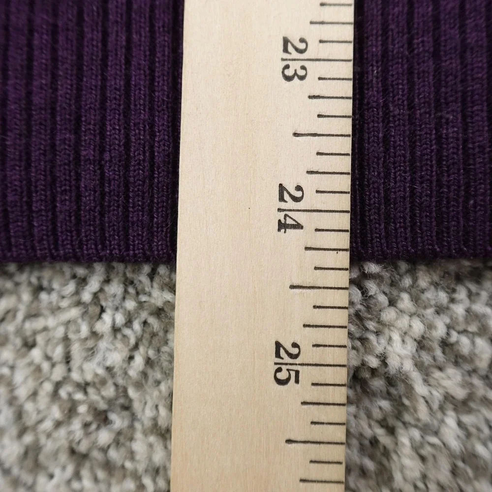 APT 9 Sweater Mens Large Purple Merino Wool Blend V Neck‎ Long Sleeve Pullover